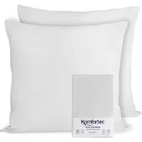 Komfortec Set van 2 Premium Jersey Kussenslopen 40x40 cm - Superzachte Kussenhoes – 100% Katoen – 150 g/m² - Wit