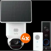 Eufy Anker SoloCam E42 4-Pack + Video Doorbell E340 + Chime