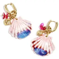 Yehwang Oorbellen met grote schelp en kralen charms