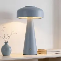 LumenXL Oplaadbare mushroom lamp Soma lichtblauw met touch dimmer en instelbare kleurtemperatuur