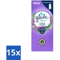 Glade – Touch & Fresh Navulling – Tranquil Lavender & Aloe – 10 ml - Bulkverpakking - 15 stuks