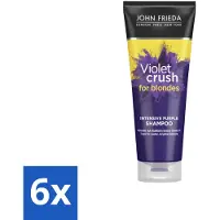 John Frieda – Shampoo – Sheer Blonde Violet Crush Intensive Purple – Tegen gele ondertonen – 250 ml - Voordeelverpakking - 6 stuks