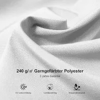 Laura Zweefparasol 300x300 cm – 360° Draaibaar & Kantelbaar – UV50+ Bescherming – Waterafstotend Polyester – Aluminium Frame Wit – Inclusief Kruisvoet – Luxe Tuinparasol voor Terras & Balkon |