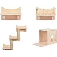 Bolt Kattenwandplanken Set 5-Delig - Houten Klimmuur voor Katten - Wandgemonteerd