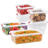 PlasticForte Vershoudbakjes set Frost - 6x stuks - vriezer bakjes - kunststof - diverse maten - 1000-1600-2600-3700 ml - nestbaar