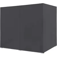 Laura Loungebed 2 Personen met Dak en Gordijnen 197x140x180 cm – Luxe Zonnebed met Verstelbare Rugleuning & Kussens – Polyrotan Grijs –