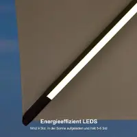 Laura Zweefparasol 300x300 cm - Draaibare Parasol met LED & Kantelfunctie - Grote Aluminium Tuinparasol 360° Rotatie, UV-bestendig & Waterafstotend - Beige -
