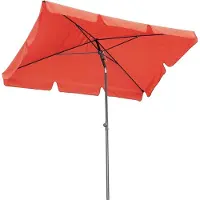 Laura Balkonparasol 200 x 125 cm Rechthoekig – Knikbaar & In Hoogte Verstelbaar – UV Bescherming 50+ – Windbestendig Tuinscherm – Rood Oranje (RAL 2001) –