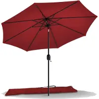 Aura Strandparasol & Tuinparasol - Met Draagtas – Rode Parasol – Kantelbaar - Hoge UV Bescherming 99% / UPF 50+ - 270 cm – Zonwering – Aluminium - Rood - 270cm x 270cm x 239cm