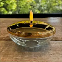 Sirius LED sfeerlamp Lia, goudkleurig, oplaadbaar, glas, kunststof Lia, messing / goud, Woon-/ Eetkamer, Glas