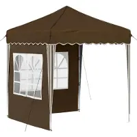 vidaXL Pop-up Feesttent 195 x 195 x 245 cm Bruin Oxford Stof