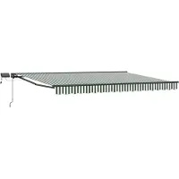 vidaXL Handbediende luifel met LED's Groen, Wit, Anthraciet 4 × 3 m