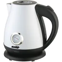 Elit Retro Waterkoker 1,7L wit- 2200W- met thermometer- vintage design- RVS- snel en stijlvol.