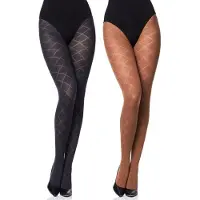 Merry Style Dames Panty 2 Pack - 60 DEN- 3D-technologie - Polyamide – Grafiet/Cappuccino – M - MS-GB-328-2B
