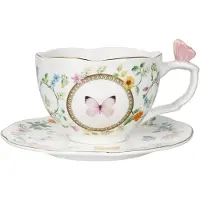 MamboCat DANCING BUTTERFLIES Mok met schotel van porselein – R3124#DANB