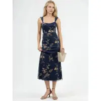Hiccups for Kids Bloemen Midi-jurk met Hartkraag