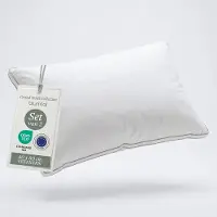 Blumtal Veren Kussen Lillabo - 3-kamer vullling - Oeko-TEX gecertificeerd kussen met verenvulling - Katoenen Hoes - 40 x 80 cm - Set van 2