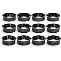 Somstyle 12x Tartelettevormen - Ø 8 cm - Taartring - Mini Bakvorm - Taartvorm - Zwart