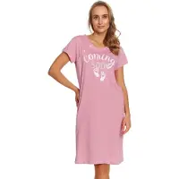 Doctor Nap Katoenen Nachthemd Borstvoeding Zwangerschap TCB.7459 Blush Rose 38 / M