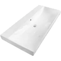 Brauer Aurora Wastafel - 100 cm - met 1 Spoelbak en 0 Kraangaten - Keramiek Hoogglans Wit