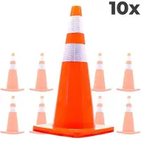 Safenorm 10-pack Verkeerskegel 70cm oranje - soepel model