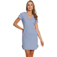 Doctor Nap Katoenen Nachthemd Borstvoeding Zwangerschap TM.4542 Sky Blue 42 / XL