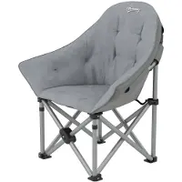 Merax Campingstoel Opvouwbaar - Comfortabele Klapstoel met Dikke Bekleding en Zijvak - Lichtgewicht Outdoor Stoel met Draagtas - Tuinstoel Strandstoel tot 120 kg - Donkergrijs