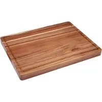 Happiq Snijplank - Keukenplanken - Hakblok - Voor Keuken, Kaas & Charcuterie - Extra Dik - Met Sapgroeven & Handgrepen - Massief Hout Acacia - 50 cm