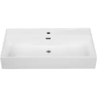 Saniclass Legend Meubelwastafel - 60.5x47x12cm - overloop - 1 wasbak - 1 kraangat - keramiek - wit glans