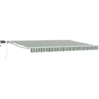 vidaXL Handbediende luifel met LED's Groen en Wit 4 × 3,5 m