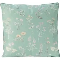 Home Styling Collection - Decoratieve kussen met bloemenpatroon, 45 x 45 cm - groen
