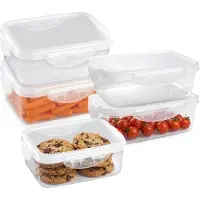 PlasticForte Vershoudbakjes set Classic - 5x stuks - vriezer en magnetron - kunststof - diverse maten - 600-800-1000 ml
