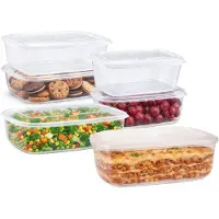 PlasticForte Vershoudbakjes set Classic - 6x stuks - vriezer en magnetron - kunststof - diverse maten - 1200-1800-2500-3000 ml - nestbaar
