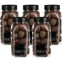 Mica Decorations decoratie stenen - 5x - groot - 650ml - bruin mix - hobby steentjes - sier stenen