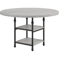 Bolt Ronde Eettafel 120 cm - Voor 4-6 Personen - Met Opbergplanken & Metalen Poot - Grijs