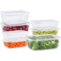 PlasticForte Vershoudbakjes set Classic - 7x stuks - vriezer en magnetron - kunststof - diverse maten - 500-800-1200-2500 ml - nestbaar