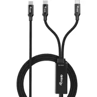 Equip 128895, USB-C 4.0 naar USB-C Y-kabel, PD140W, 1.50 meter, zwart