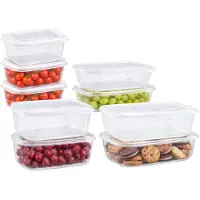 PlasticForte Vershoudbakjes set Classic - 9x stuks - vriezer en magnetron - kunststof - diverse maten - 500-800-1200-1800 ml - nestbaar