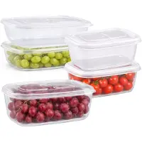 PlasticForte Vershoudbakjes set Classic - 5x stuks - vriezer en magnetron - kunststof - diverse maten - 500-800-1200 ml - nestbaar