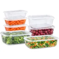 PlasticForte Vershoudbakjes set Classic - 7x stuks - vriezer en magnetron - kunststof - diverse maten - 600-1200-2500-3000 ml - nestbaar
