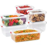 PlasticForte Vershoudbakjes set Frost - 7x stuks - vriezer bakjes - kunststof - diverse maten - 1000-1600-2600-3700 ml - nestbaar
