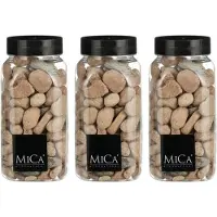 Mica Decorations decoratie stenen - 3x - groot - 650ml - roestbruin mix - hobby steentjes - sier stenen