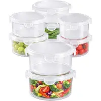 PlasticForte Vershoudbakjes set Classic - 8x stuks - vriezer en magnetron - kunststof - diverse maten - 600-700-1000-1600 ml - ronde vorm