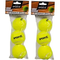 Sportx Tennisballen - 6x - geel - rubber/katoen - standaard formaat - buitenspeelgoed