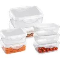 PlasticForte Vershoudbakjes set Classic - 7x stuks - vriezer en magnetron - kunststof - diverse maten - 800-1000-2000 ml