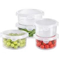PlasticForte Vershoudbakjes set Classic - 5x stuks - vriezer en magnetron - kunststof - diverse maten - 600-700-1000 ml - ronde vorm