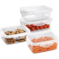 PlasticForte Vershoudbakjes set Classic - 4x stuks - vriezer en magnetron - kunststof - diverse maten - 600-800-1000 ml