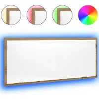 vidaXL Badkamerspiegel LED 100x8,5x37 cm bewerkt hout artisanaal eiken