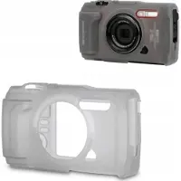 JJC Siliconen hoes - - Olympus Tough TG-7 - grijs/transparant - licht 20 g - bescherming tegen vuil en schokken