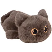 UNUS Knuffel Kat "Mokka" grote ogen 40cm bruin - knuffeldieren katten - pluche kat